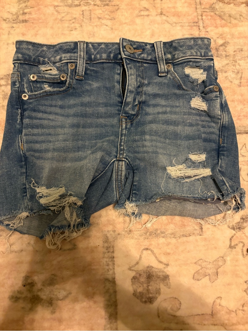American Eagle Outfitters Ripped Light Blue Denim Cutoff Shorts